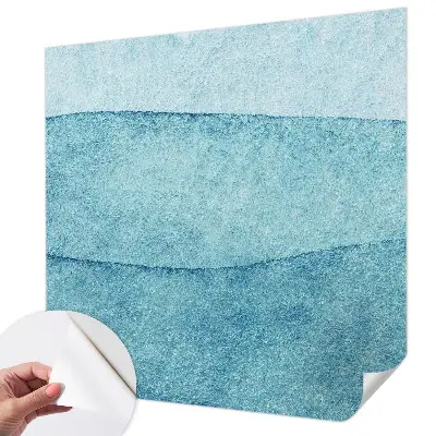Selbstklebende Fototapete für die Wand mit blauem Wellenmuster