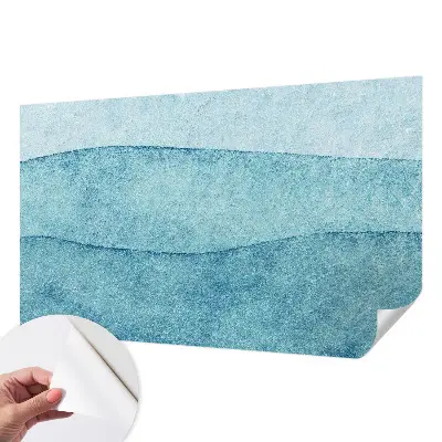 Selbstklebende Fototapete für die Wand mit blauem Wellenmuster