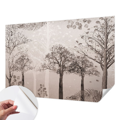 Selbstklebende Fototapete fürs Schlafzimmer Zarte Bäume