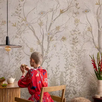 Selbstklebende Fototapete fürs Kinderzimmer mit einem Motiv einer Waldecke