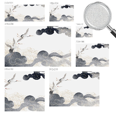 31D-Fototapete Kraniche im Flug