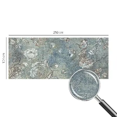 31D-Fototapete fürs Wohnzimmer mit romantischem Rosenmotiv