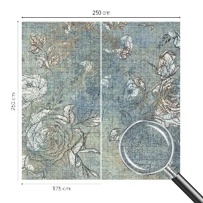 31D-Fototapete fürs Wohnzimmer mit romantischem Rosenmotiv
