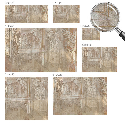 Fototapete in 3D-Optik mit historischen Ornamenten