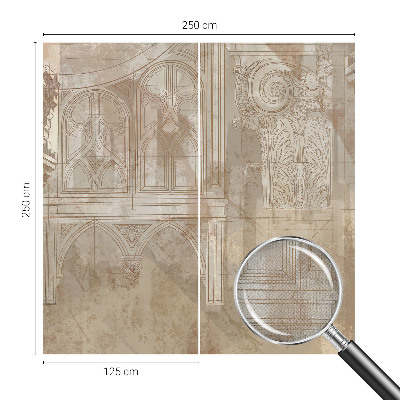 Fototapete in 3D-Optik mit historischen Ornamenten