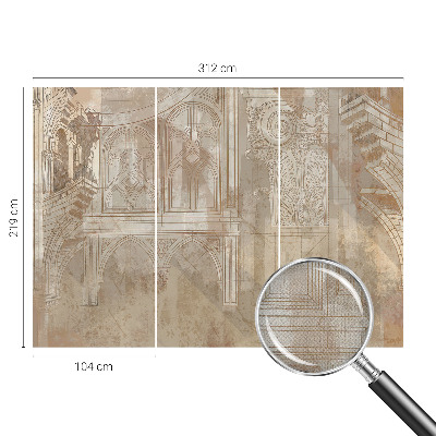 Fototapete in 3D-Optik mit historischen Ornamenten