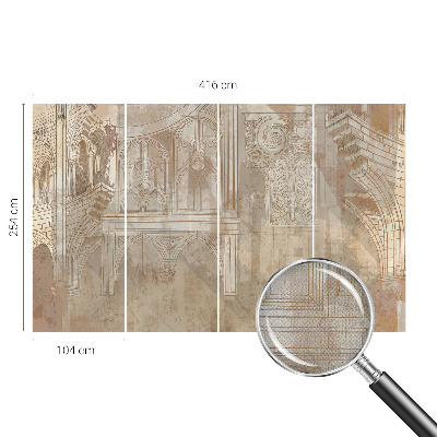 Fototapete in 3D-Optik mit historischen Ornamenten