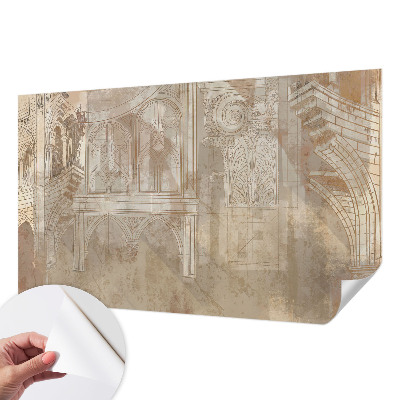 Fototapete in 3D-Optik mit historischen Ornamenten