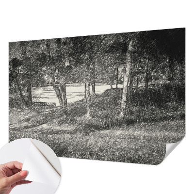 Selbstklebende Fototapete mit einer friedlichen Landschaft