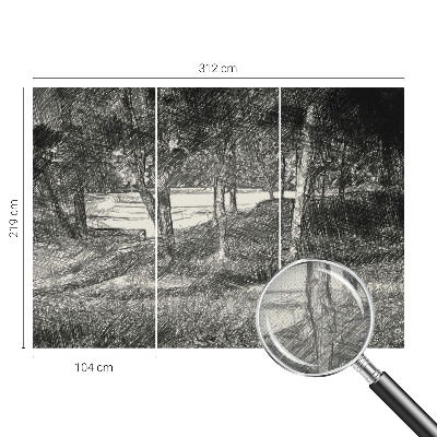 Selbstklebende Fototapete mit einer friedlichen Landschaft
