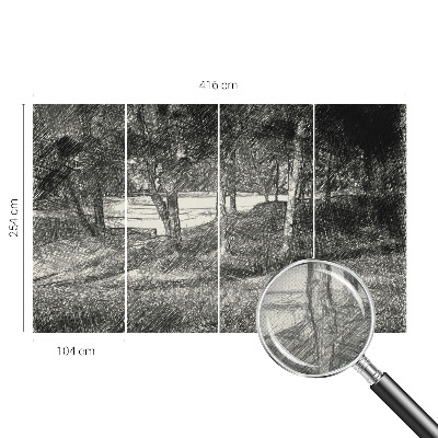 Selbstklebende Fototapete mit einer friedlichen Landschaft