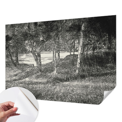 Selbstklebende Fototapete mit einer friedlichen Landschaft