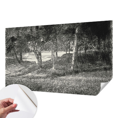 Selbstklebende Fototapete mit einer friedlichen Landschaft