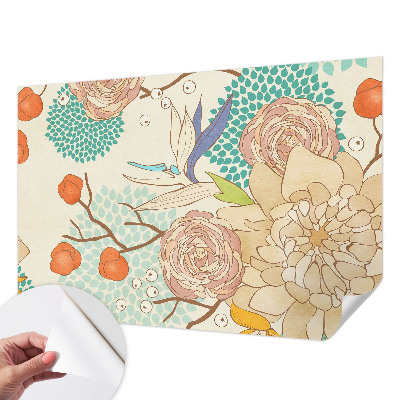 Selbstklebende Fototapete fürs Schlafzimmer mit Blumenmotiv