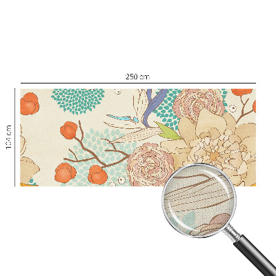 Selbstklebende Fototapete fürs Schlafzimmer Blumenfantasie