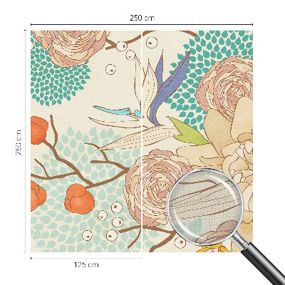 Selbstklebende Fototapete fürs Schlafzimmer Blumenfantasie