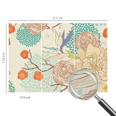 Selbstklebende Fototapete fürs Schlafzimmer Blumenfantasie