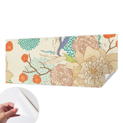 Selbstklebende Fototapete fürs Schlafzimmer Blumenfantasie