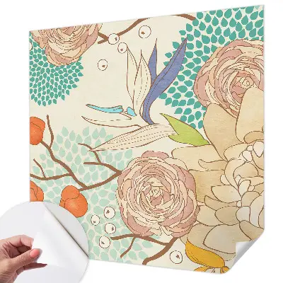 Selbstklebende Fototapete fürs Schlafzimmer mit Blumenmotiv