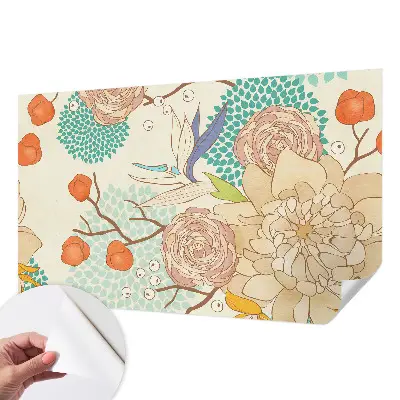 Selbstklebende Fototapete fürs Schlafzimmer mit Blumenmotiv