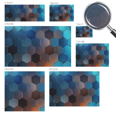 Selbstklebende Fototapete für die Wand Blaue Sechsecke