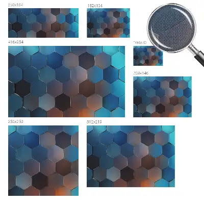 Selbstklebende Fototapete für die Wand mit blauem Sechseckmuster