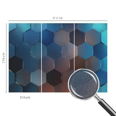 Selbstklebende Fototapete für die Wand mit blauem Sechseckmuster