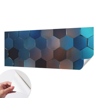 Selbstklebende Fototapete für die Wand Blaue Sechsecke
