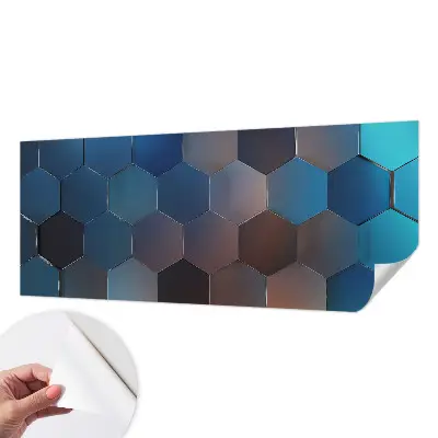 Selbstklebende Fototapete für die Wand mit blauem Sechseckmuster