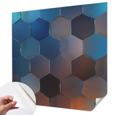 Selbstklebende Fototapete für die Wand Blaue Sechsecke