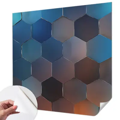 Selbstklebende Fototapete für die Wand mit blauem Sechseckmuster
