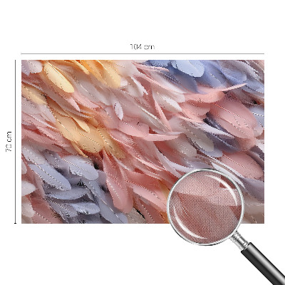 Selbstklebende Fototapete fürs Kinderzimmer Pastellfarbene Federn