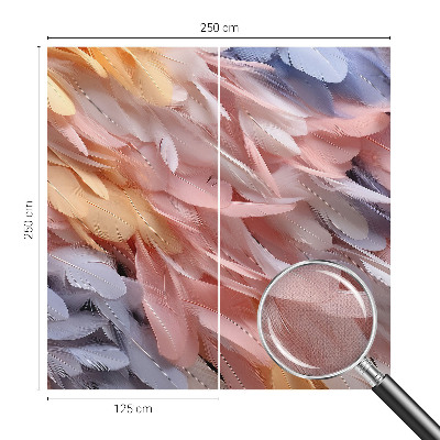 Selbstklebende Fototapete fürs Kinderzimmer Pastellfarbene Federn