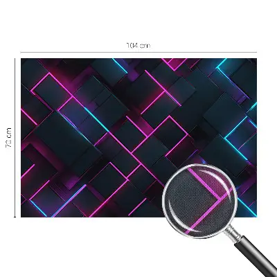 32D-Fototapete mit neonfarbenem geometrischem Muster