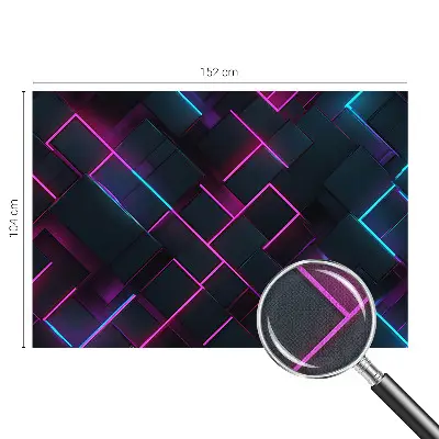 32D-Fototapete mit neonfarbenem geometrischem Muster