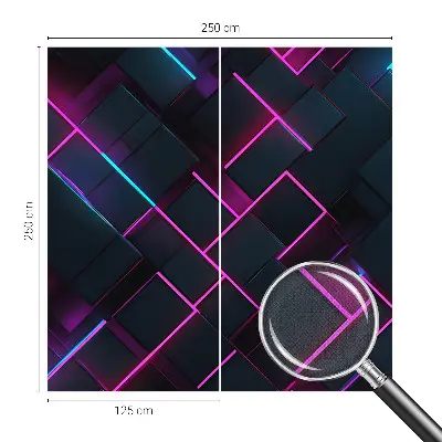 32D-Fototapete mit neonfarbenem geometrischem Muster