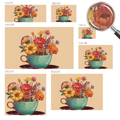 Moderne Fototapete nach Maß Ein farbenfroher Blumenstrauß