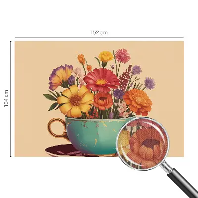 Moderne Fototapete nach Maß mit einem farbenfrohen Blumenstrauß