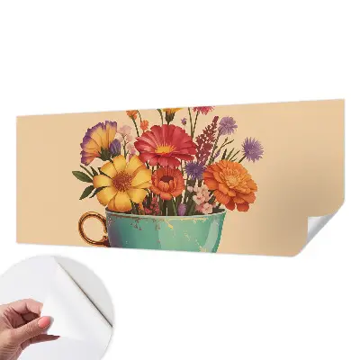 Moderne Fototapete nach Maß mit einem farbenfrohen Blumenstrauß