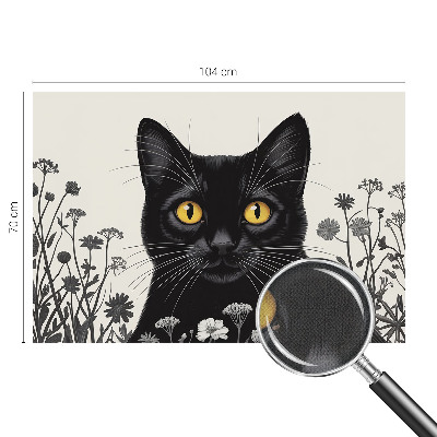 Motivtapete nach Maß mit Katzen- und Blumenmotiv