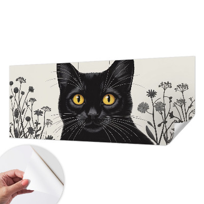 Motivtapete nach Maß mit Katzen- und Blumenmotiv