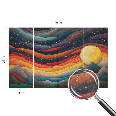 Selbstklebende Fototapete Farbenfrohe Berge