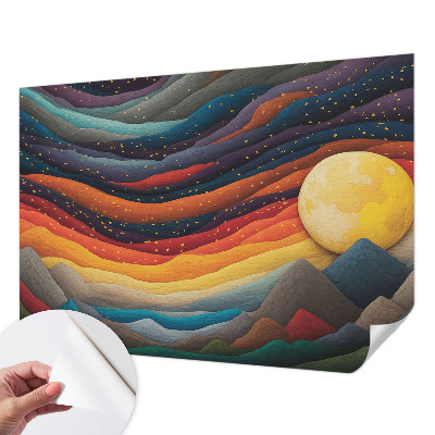 Selbstklebende Fototapete Farbenfrohe Berge