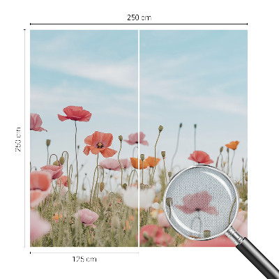 Motivtapete fürs Wohnzimmer Mohnblumen