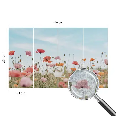 Motivtapete fürs Wohnzimmer mit Mohnblumenmotiv