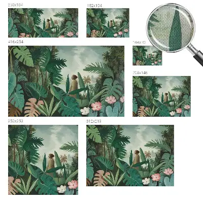 Selbstklebende Fototapete fürs Wohnzimmer mit exotischem Dschungelmotiv