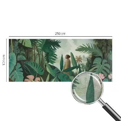 Selbstklebende Fototapete fürs Wohnzimmer mit exotischem Dschungelmotiv