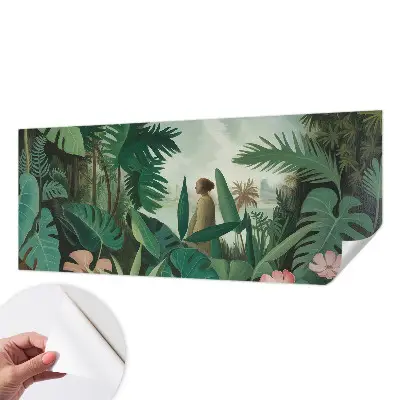 Selbstklebende Fototapete fürs Wohnzimmer mit exotischem Dschungelmotiv