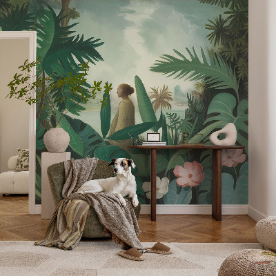 Selbstklebende Fototapete fürs Wohnzimmer Exotischer Dschungel