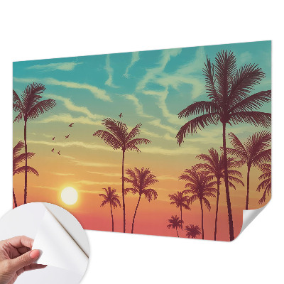 Selbstklebende Fototapete fürs Schlafzimmer mit tropischer Landschaft als Motiv